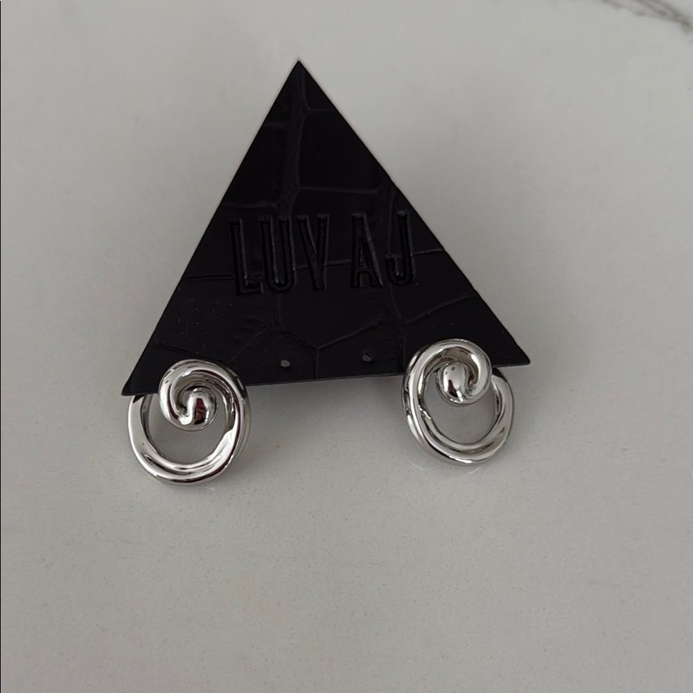 Luv AJ Silver Swirl Earrings